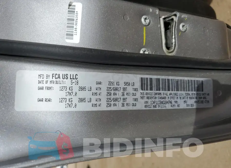 1C4PJLCBXKD204746 Photo# 14