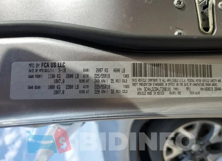 3C4NJDCB4JT398101 Photo# 12