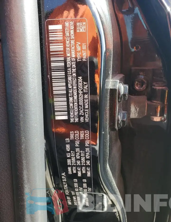 ZACCJBBB2HPG58364 Photo# 14