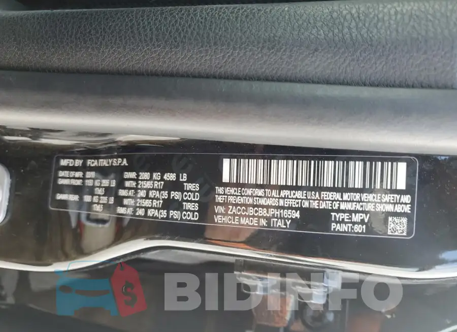 ZACCJBCB8JPH16594 Photo# 13