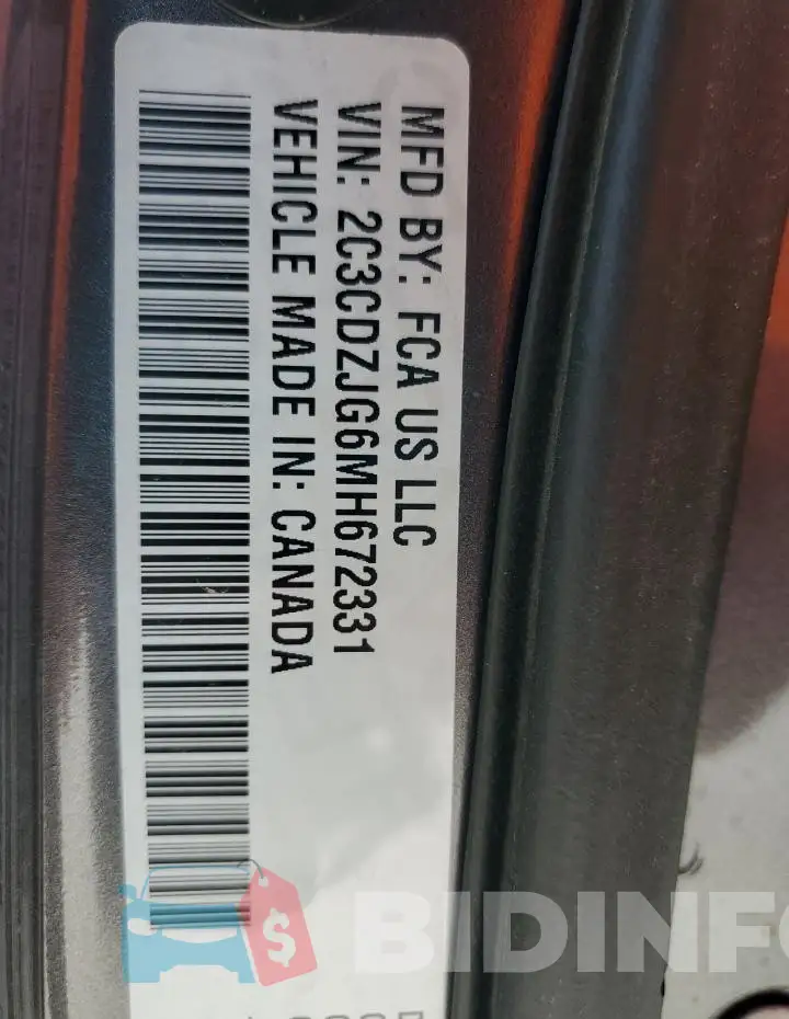 2C3CDZJG6MH672331 Photo# 12