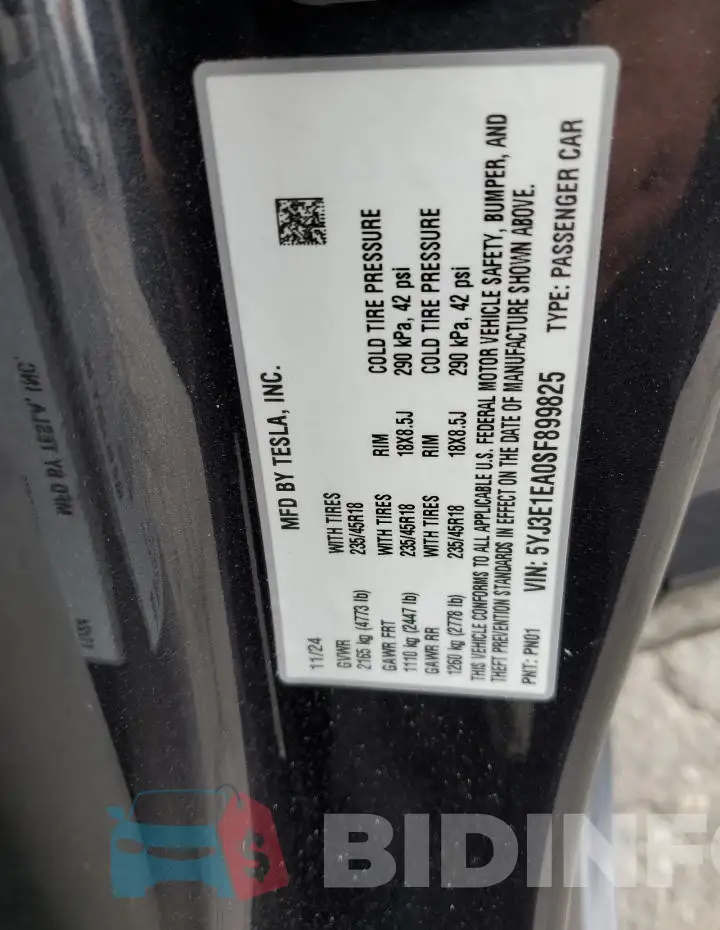 5YJ3E1EA0SF899825 Photo# 12