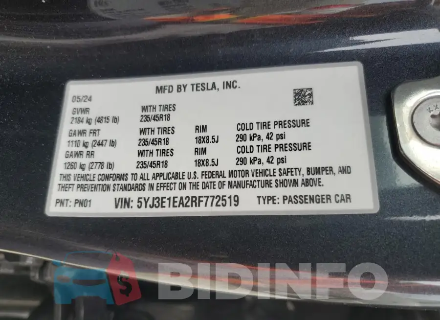 5YJ3E1EA2RF772519 Photo# 12