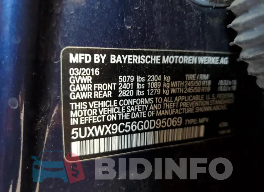 5UXWX9C56G0D95069 Photo# 13
