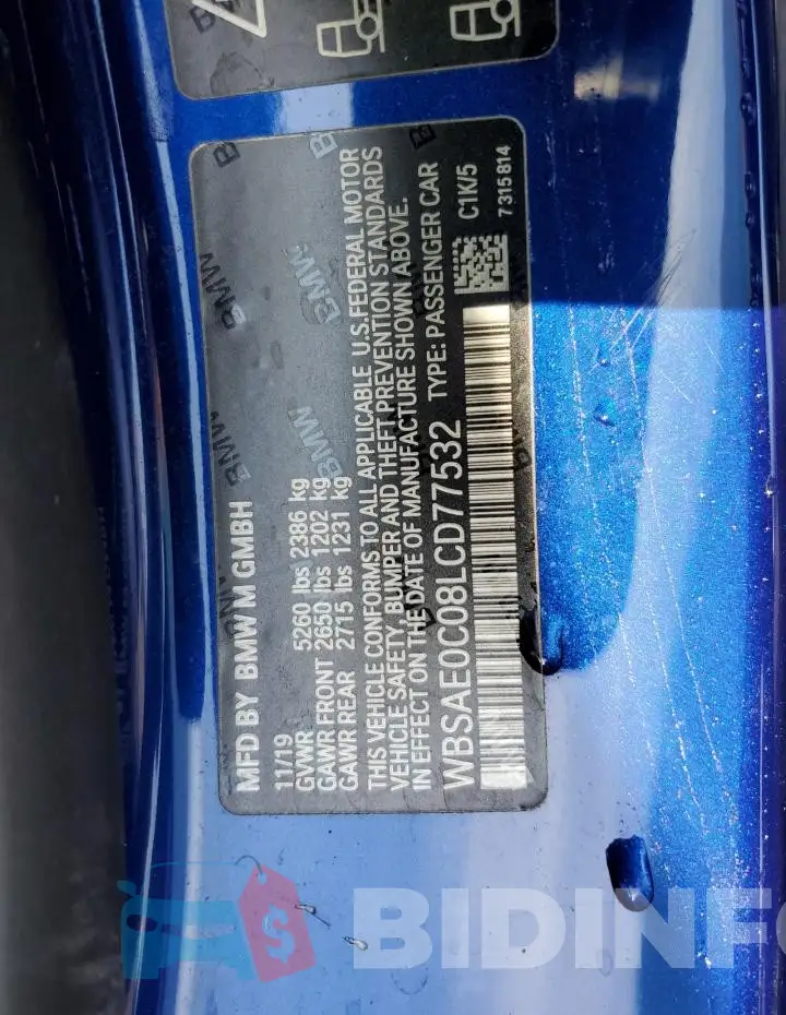 WBSAE0C08LCD77532 Photo# 12
