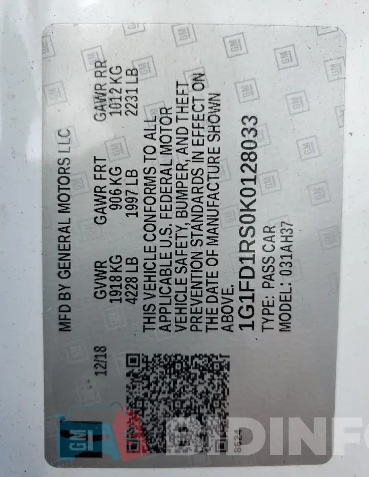 1G1FD1RS0K0128033 Photo# 12