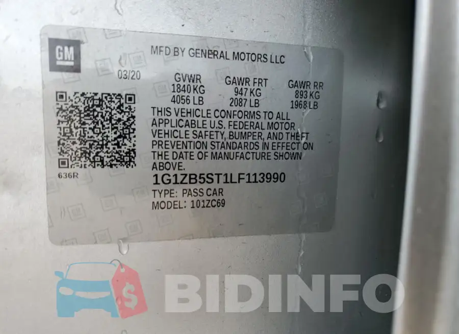 1G1ZB5ST1LF113990 Photo# 12