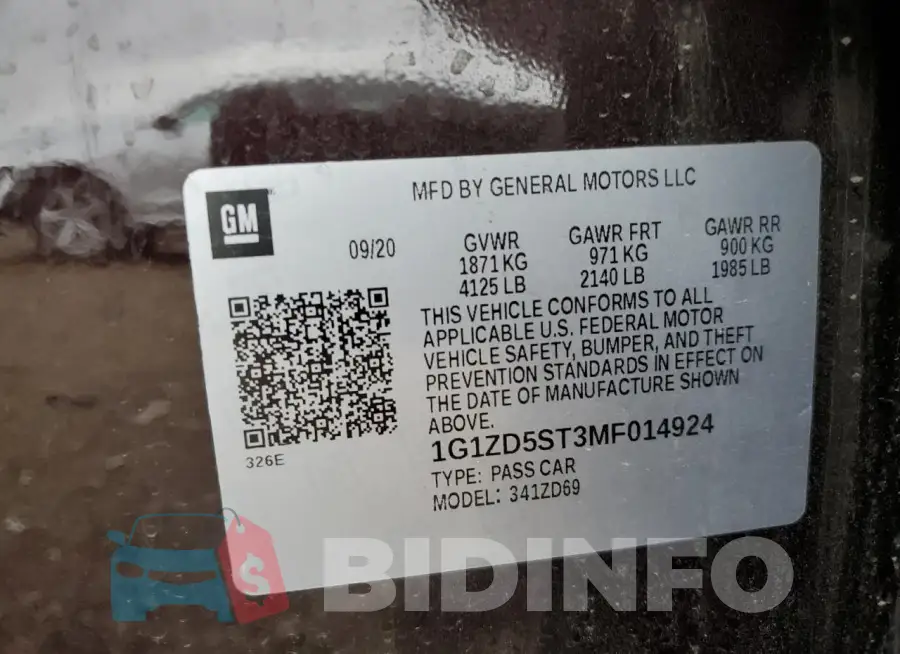 1G1ZD5ST3MF014924 Photo# 12
