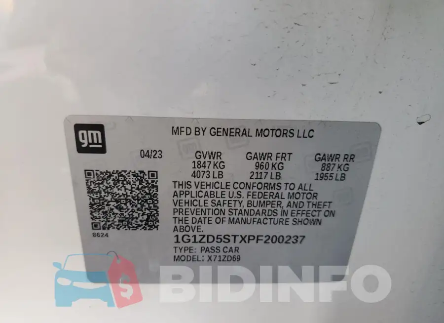 1G1ZD5STXPF200237 Photo# 13