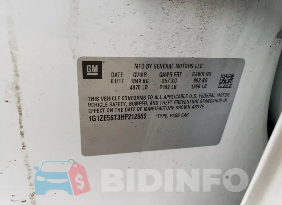 1G1ZE5ST3HF212860 Photo# 12