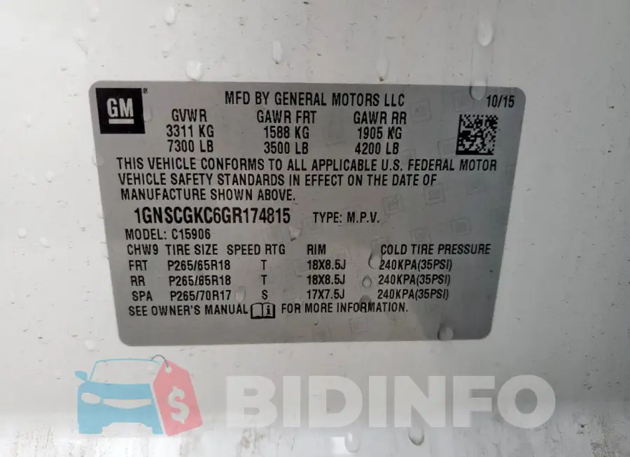 1GNSCGKC6GR174815 Photo# 13