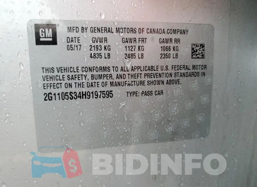 2G1105S34H9197595 Photo# 13