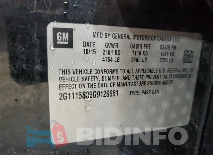 2G1115S35G9126661 Photo# 13
