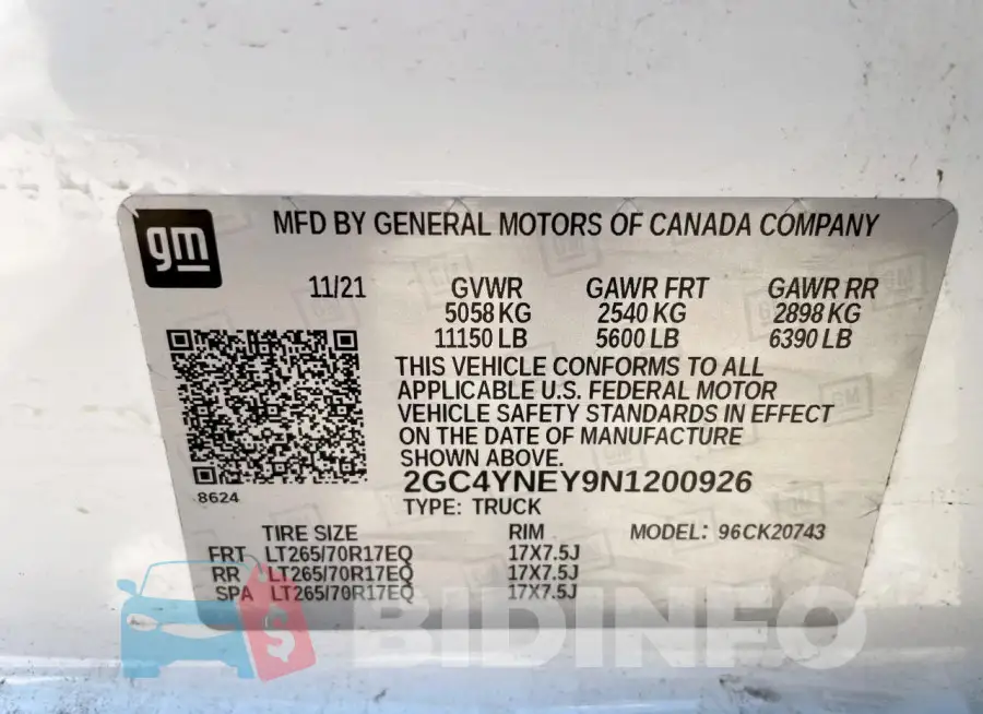 2GC4YNEY9N1200926 Photo# 10