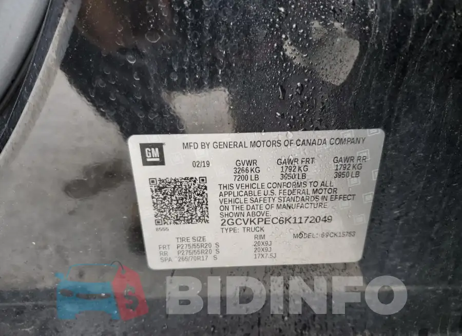 2GCVKPEC6K1172049 Photo# 12