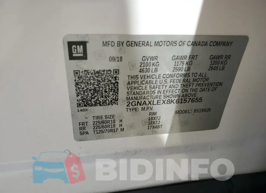 2GNAXLEX8K6157655 Photo# 13