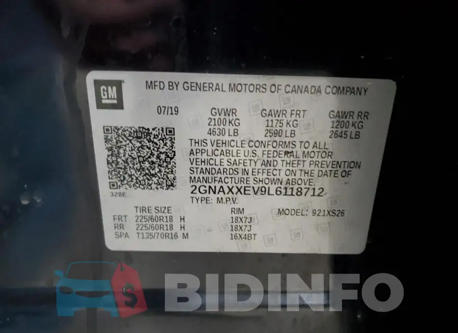 2GNAXXEV9L6118712 Photo# 14