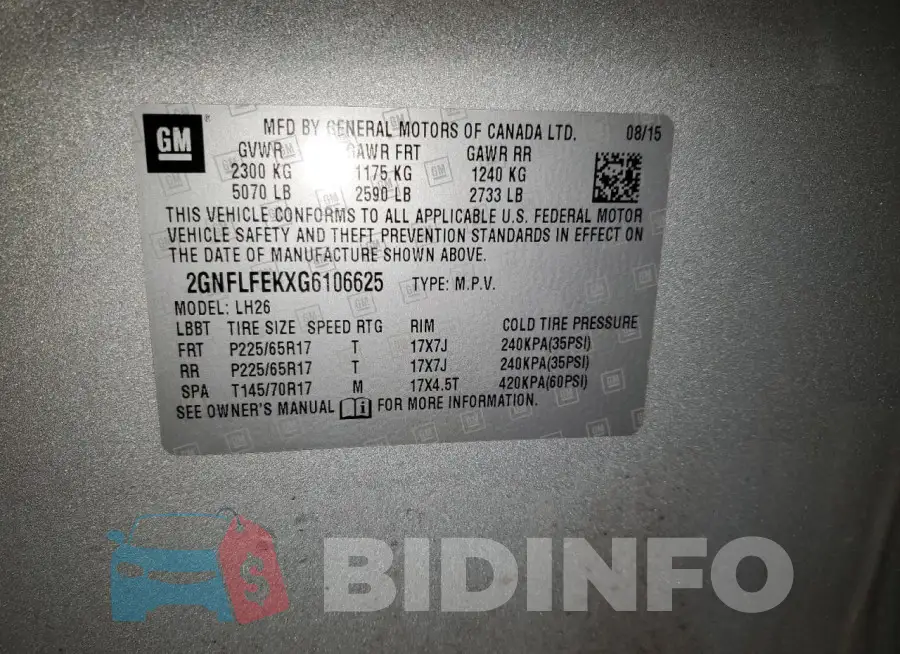 2GNFLFEKXG6106625 Photo# 12