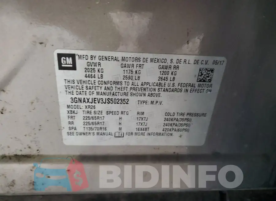 3GNAXJEV3JS502352 Photo# 13