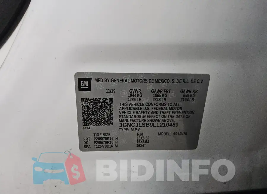 3GNCJLSB9LL210489 Photo# 13