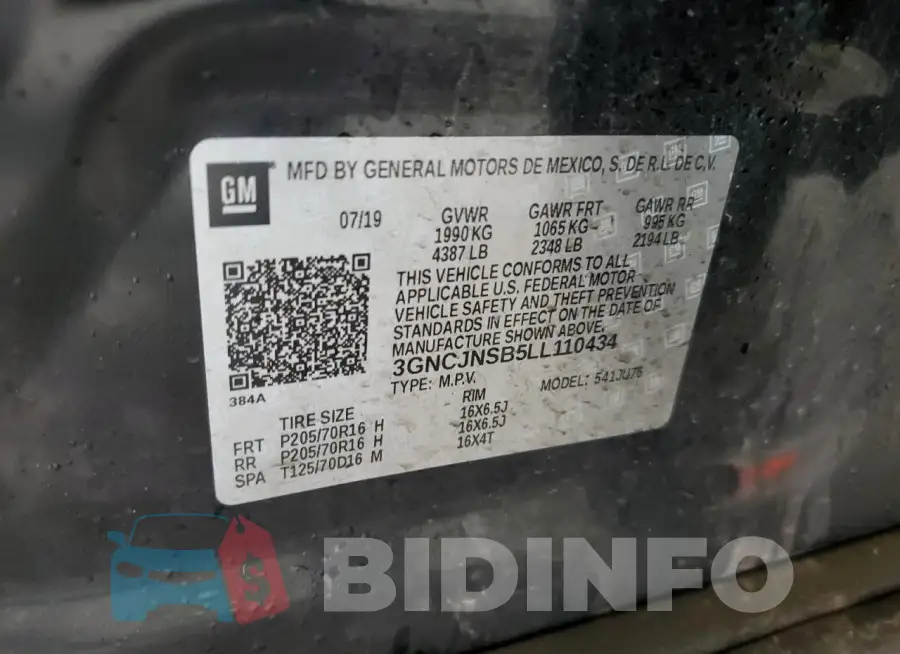 3GNCJNSB5LL110434 Photo# 13
