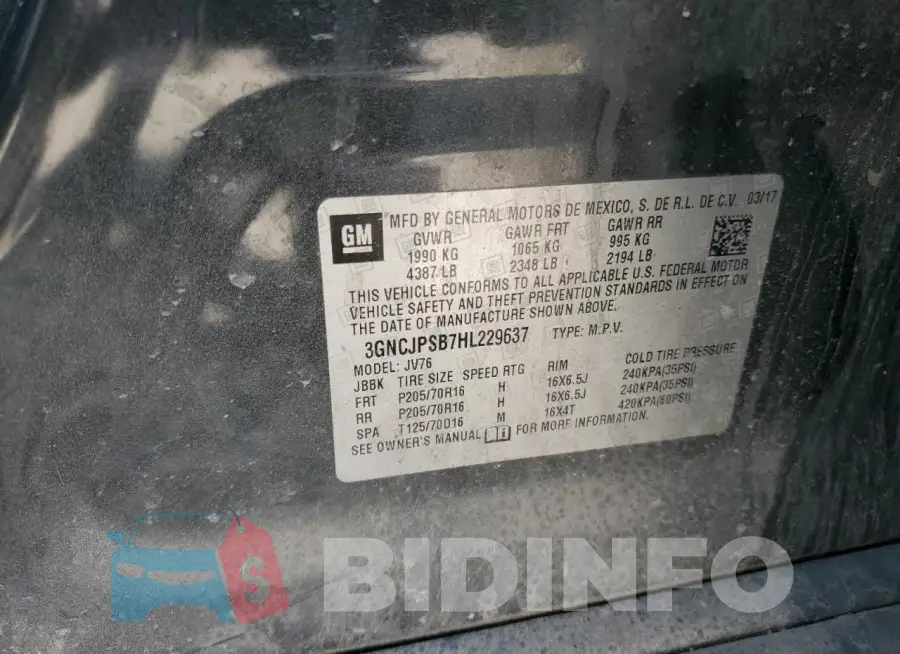 3GNCJPSB7HL229637 Photo# 13