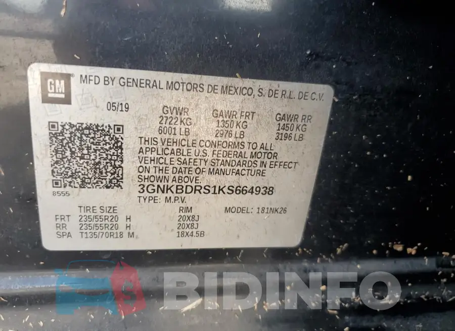3GNKBDRS1KS664938 Photo# 14