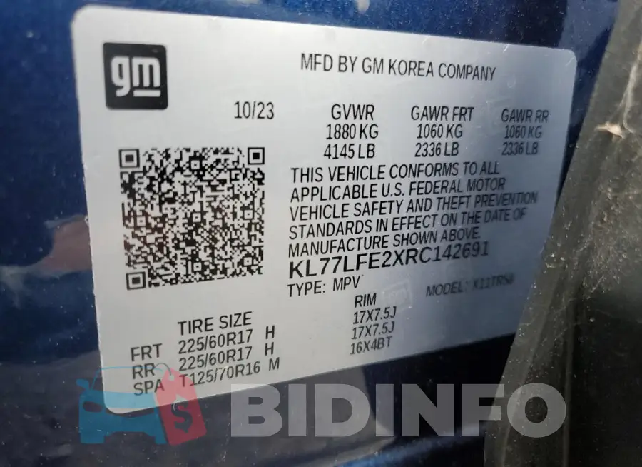 KL77LFE2XRC142691 Photo# 13
