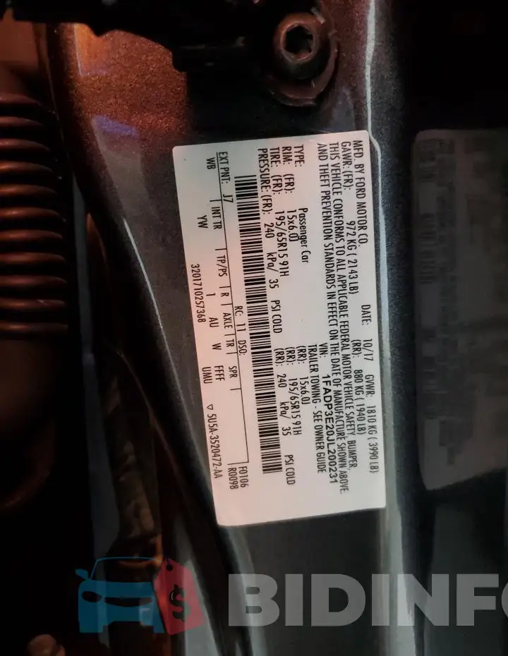 1FADP3E20JL200231 Photo# 13