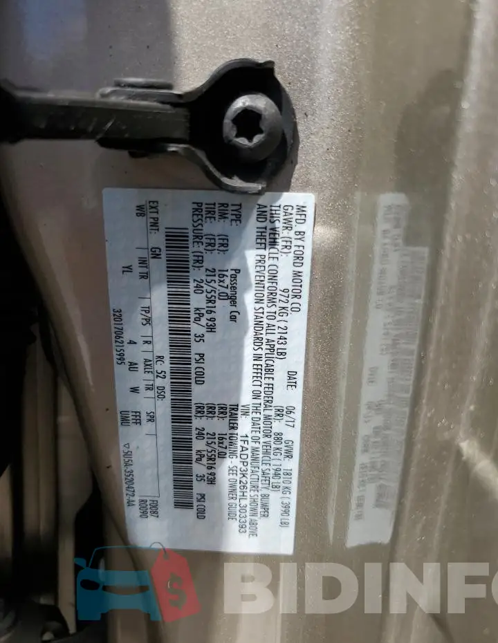 1FADP3K26HL303393 Photo# 13