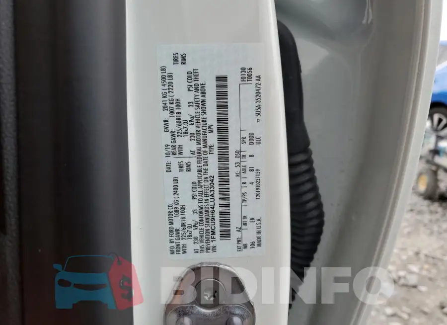 1FMCU9H64LUA33042 Photo# 14