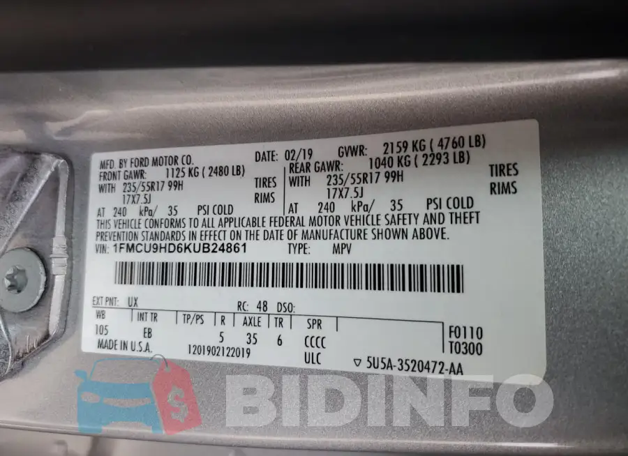 1FMCU9HD6KUB24861 Photo# 13
