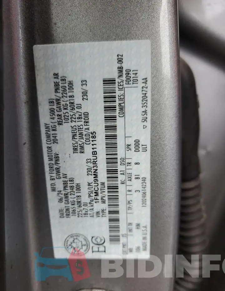 1FMCU9MN3RUB11185 Photo# 13