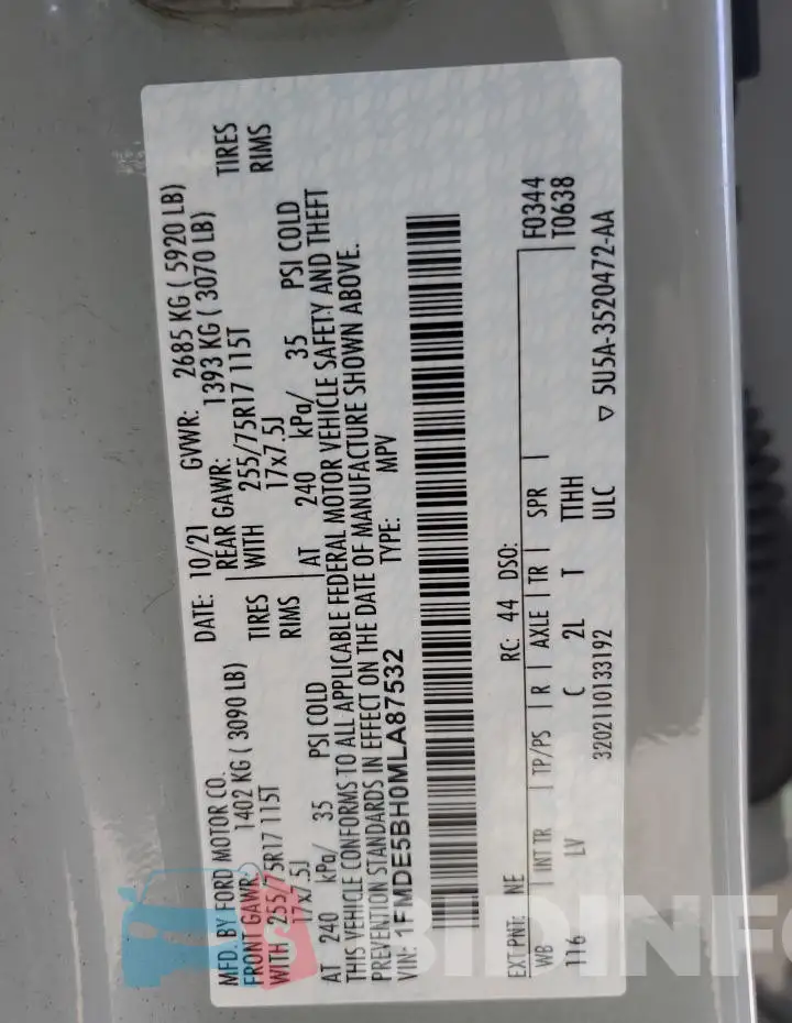 1FMDE5BH0MLA87532 Photo# 13