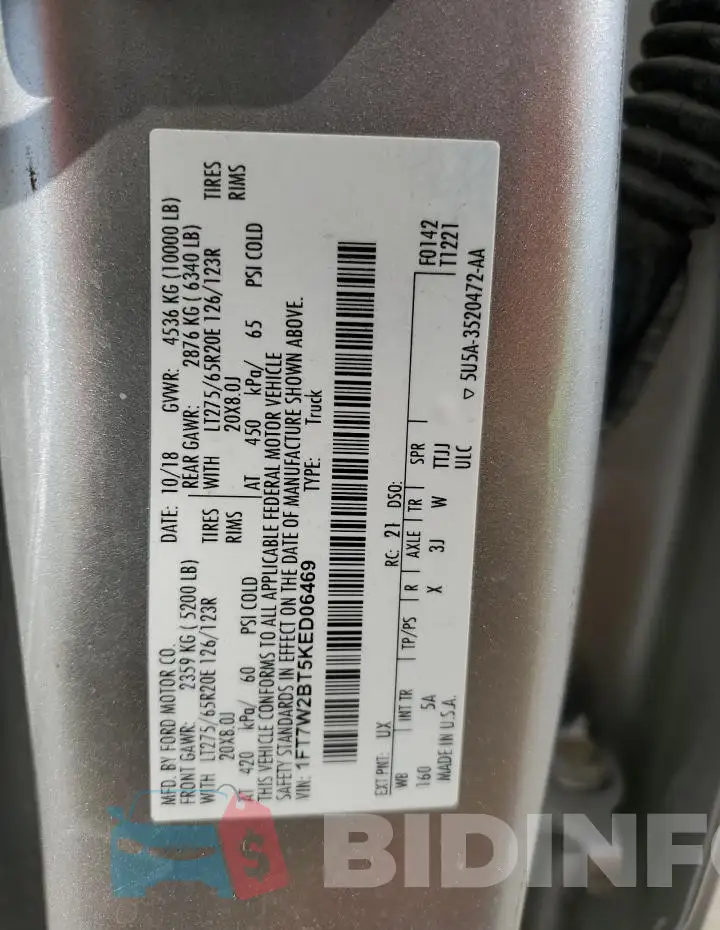 1FT7W2BT5KED06469 Photo# 13