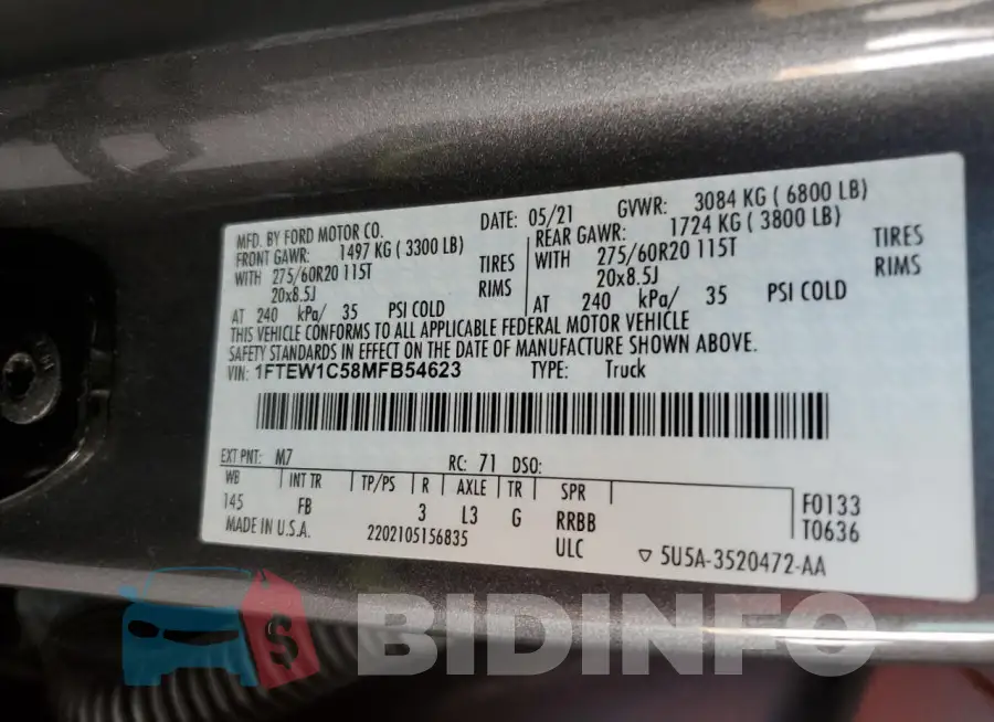 1FTEW1C58MFB54623 Photo# 12
