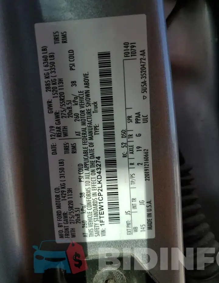 1FTEW1CP2LKD43274 Photo# 12