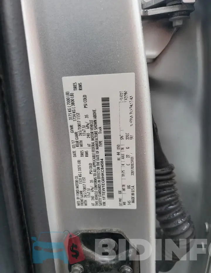 1FTEW1EG0HKC84584 Photo# 12