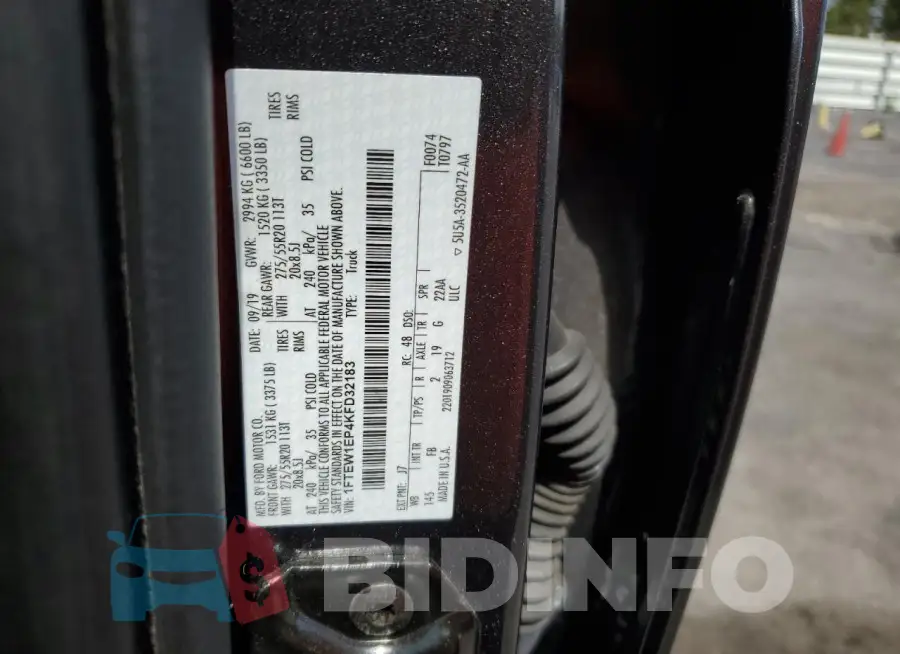 1FTEW1EP4KFD32183 Photo# 12
