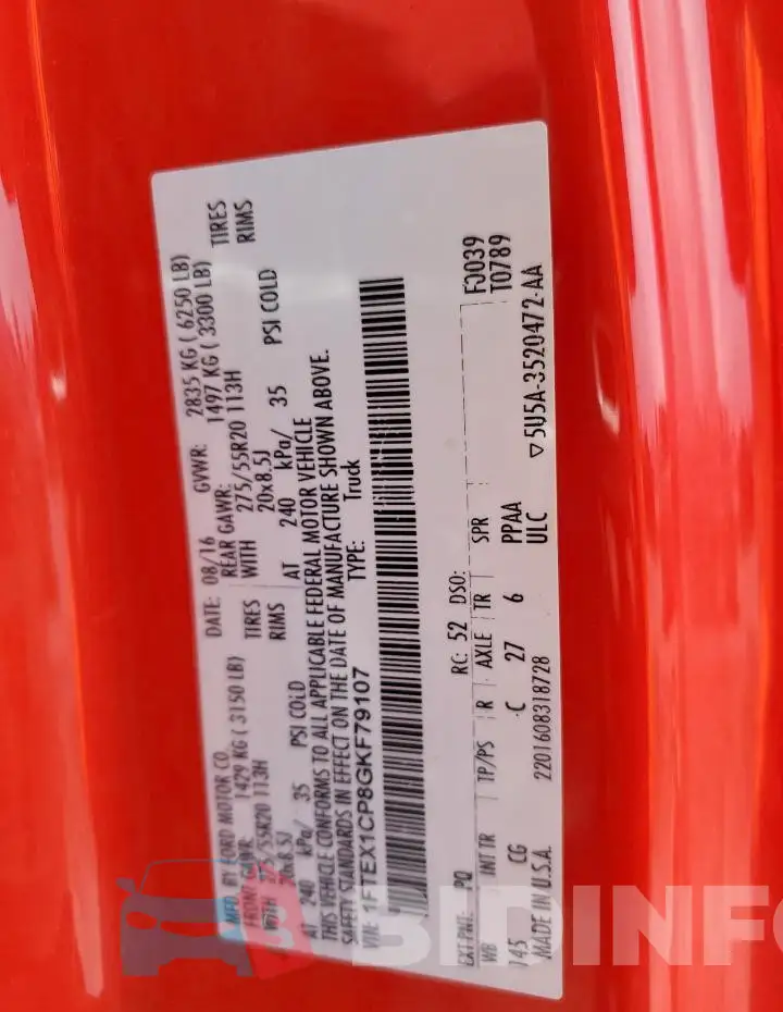 1FTEX1CP8GKF79107 Photo# 12