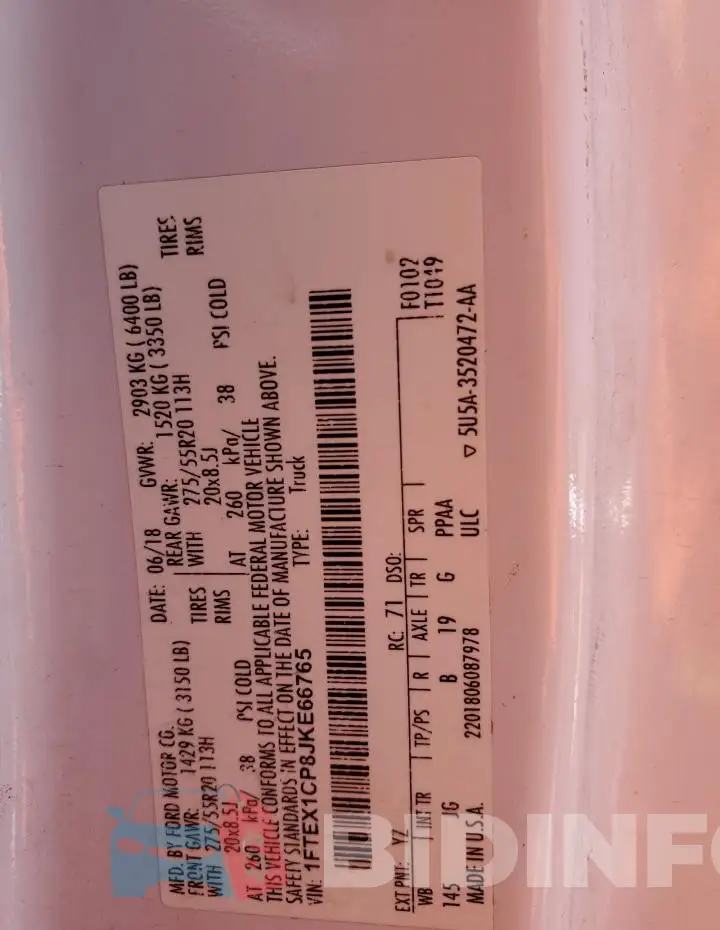 1FTEX1CP8JKE66765 Photo# 13