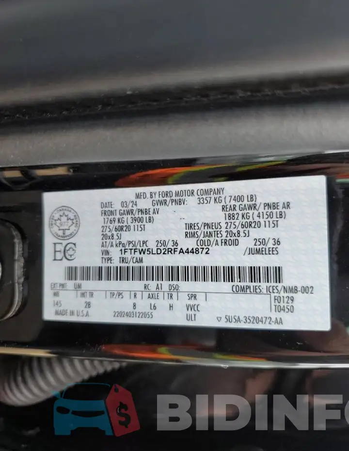 1FTFW5LD2RFA44872 Photo# 12
