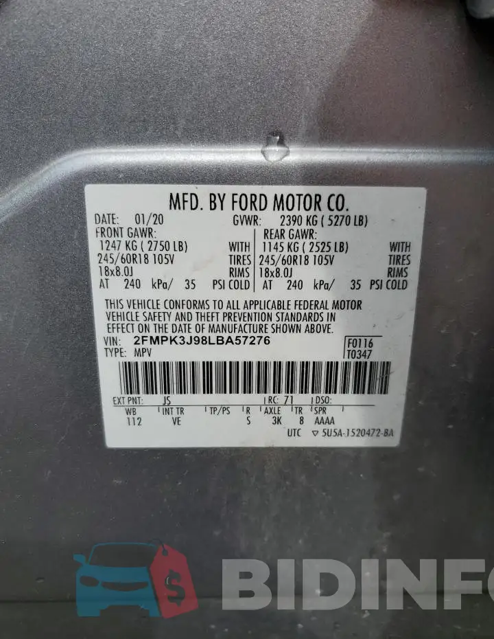 2FMPK3J98LBA57276 Photo# 13
