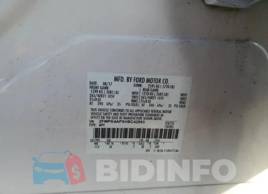 2FMPK4APXHBC42893 Photo# 13
