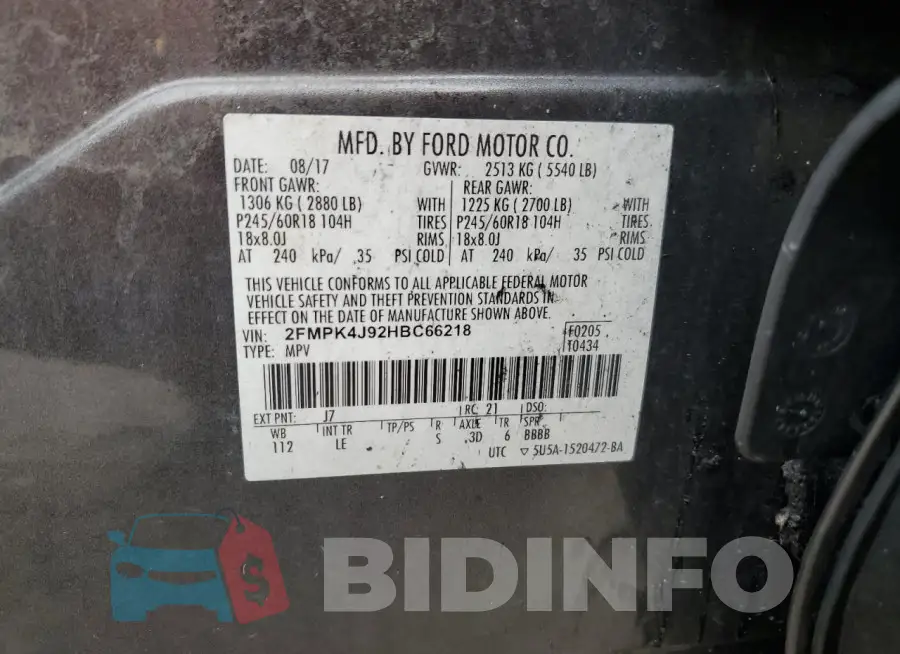 2FMPK4J92HBC66218 Photo# 13