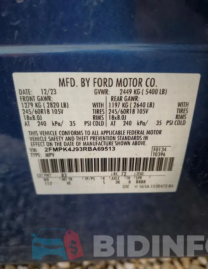 2FMPK4J93RBA69513 Photo# 13