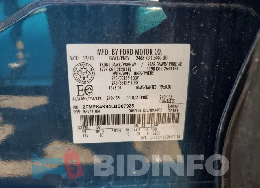 2FMPK4K94LBB67925 Photo# 14