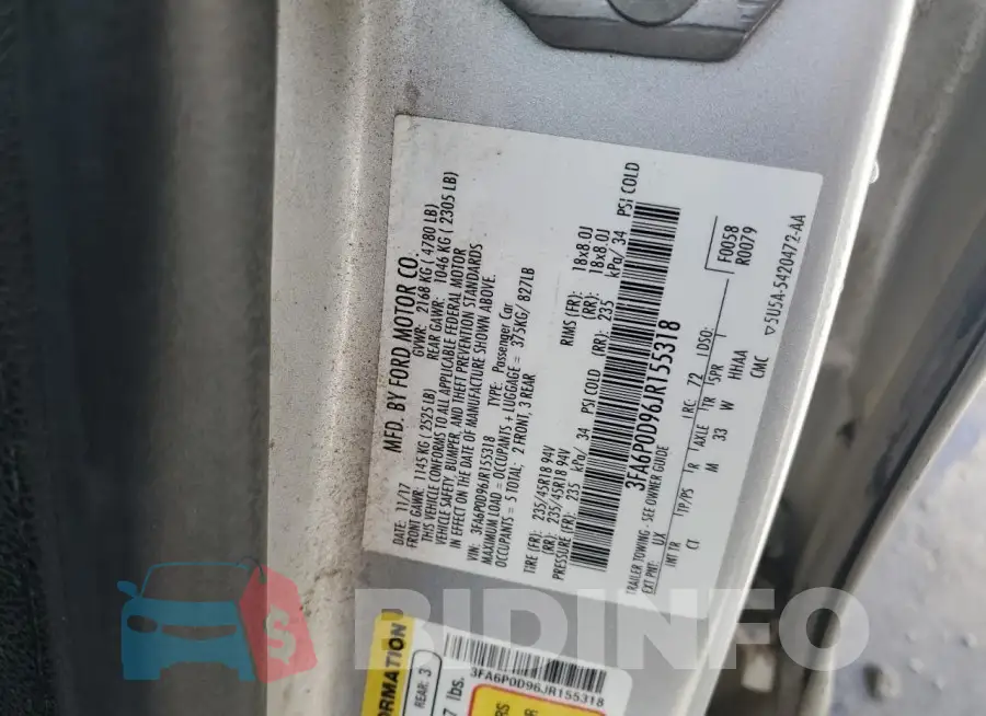 3FA6P0D96JR155318 Photo# 12