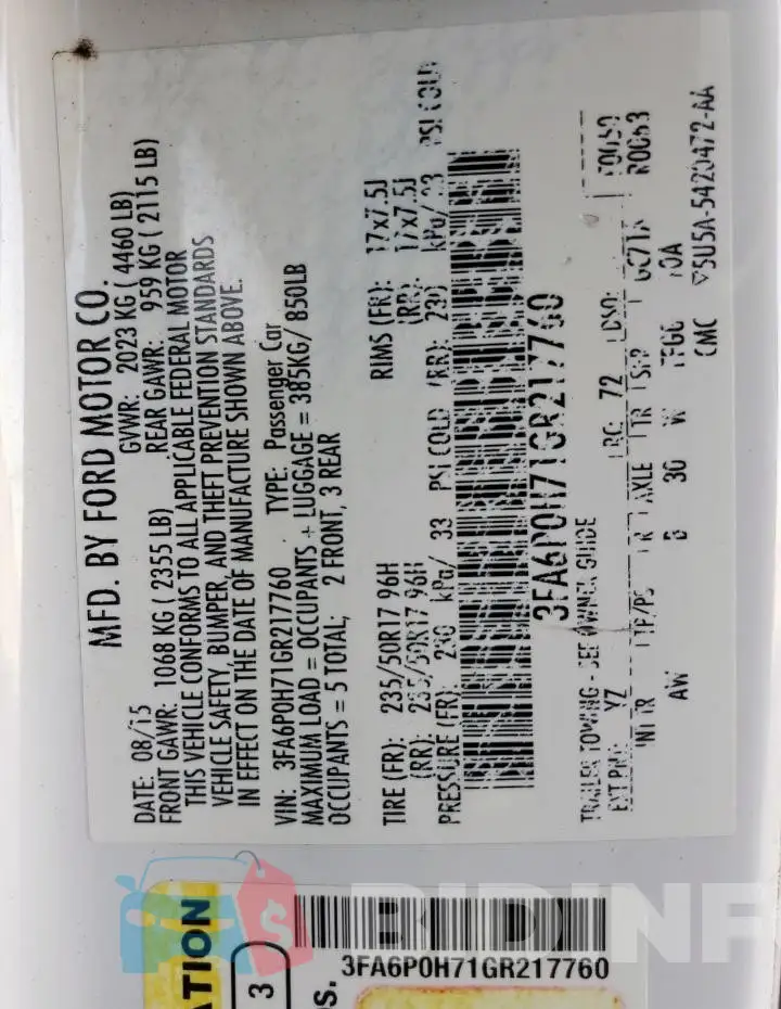 3FA6P0H71GR217760 Photo# 12