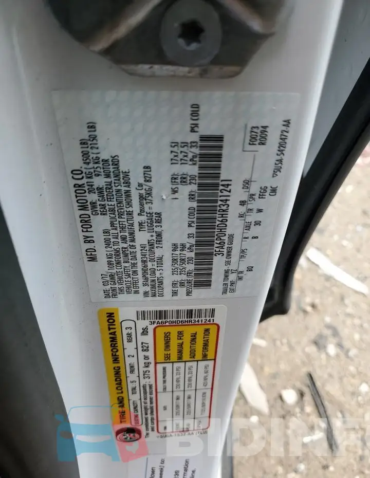 3FA6P0HD6HR341241 Photo# 13